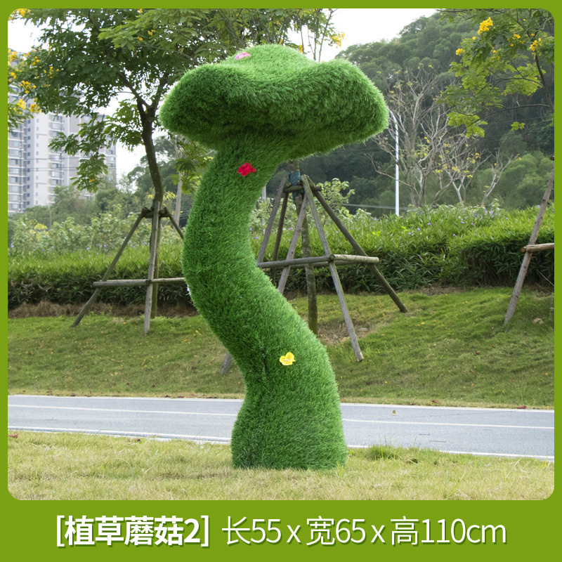 Parque Bosque Simulación Mushroom Escultura Decoración de jardín Patio Decoración de conejo Césped FRP Animales Escenografía