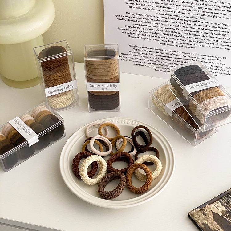 Atar la banda del pelo femenino cuerda del pelo atar accesorios para el cabello de alta banda de goma elástica duradera todo partido no duele la banda de goma del pelo negro cuerda del pelo