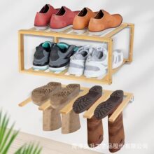 跨境木制运动鞋置物架挂壁式木质拖鞋收纳架多层实木马丁靴整理架