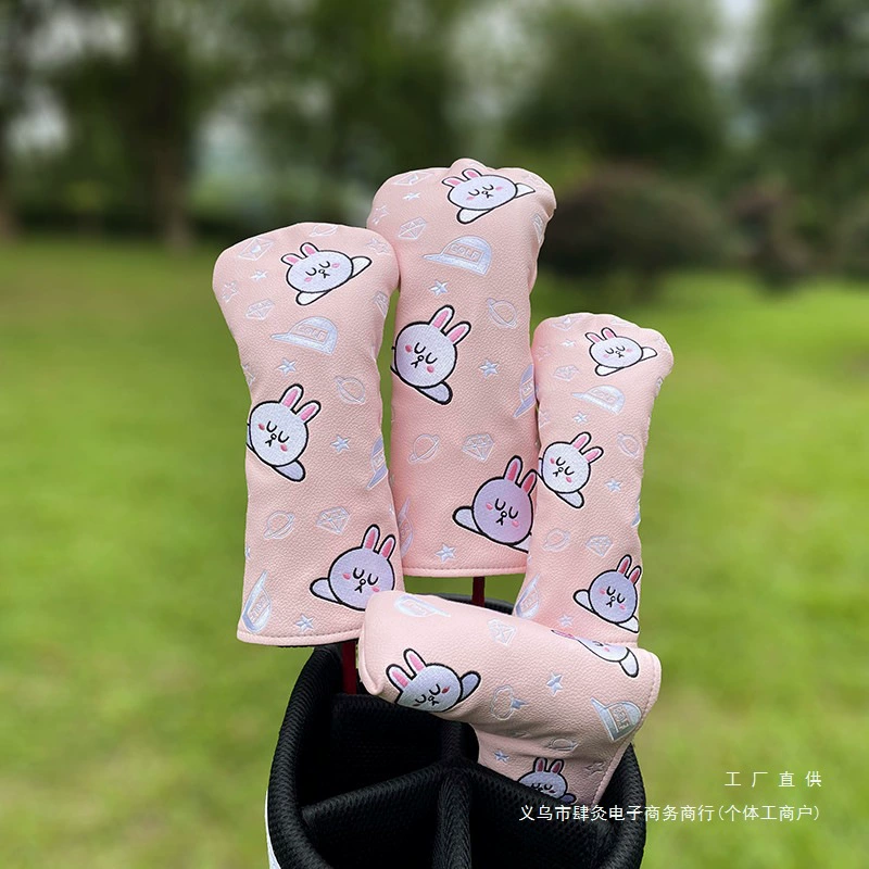 Клюшки для гольфа с рисунком, шлем, защитный чехол