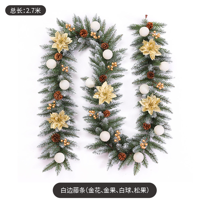 Transfronterizo de Navidad ratán PVC decoración de Navidad ratán hotel centro comercial bar puerta colgante decoración de Navidad cifrado de ratán