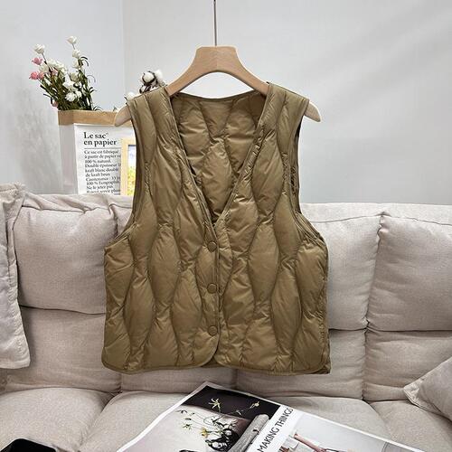 Down jacket vest for women, slim-fitting and slender, lightweight, can be worn as a top jacket or shoulder vest. 2025 spring new white goose down outerwear