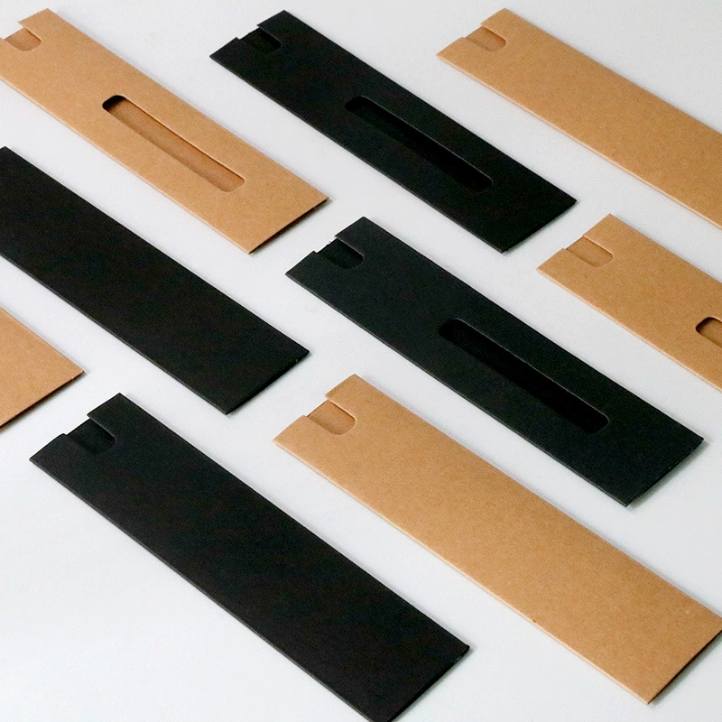 Бумажная карта экологически чистая упаковка крафт-бумага черный картон подарочная коробка для ручек может быть выгравирована бизнес-компания Logo минималистичный