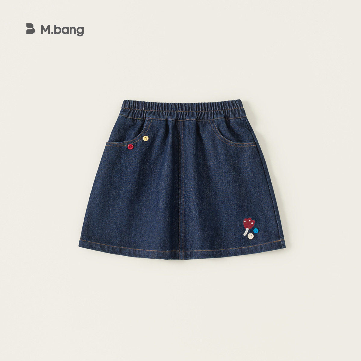 Ropa para niños Youbao Falda de otoño para niños Falda de moda Falda de media longitud para niñas Falda de mezclilla bordada linda para niñas