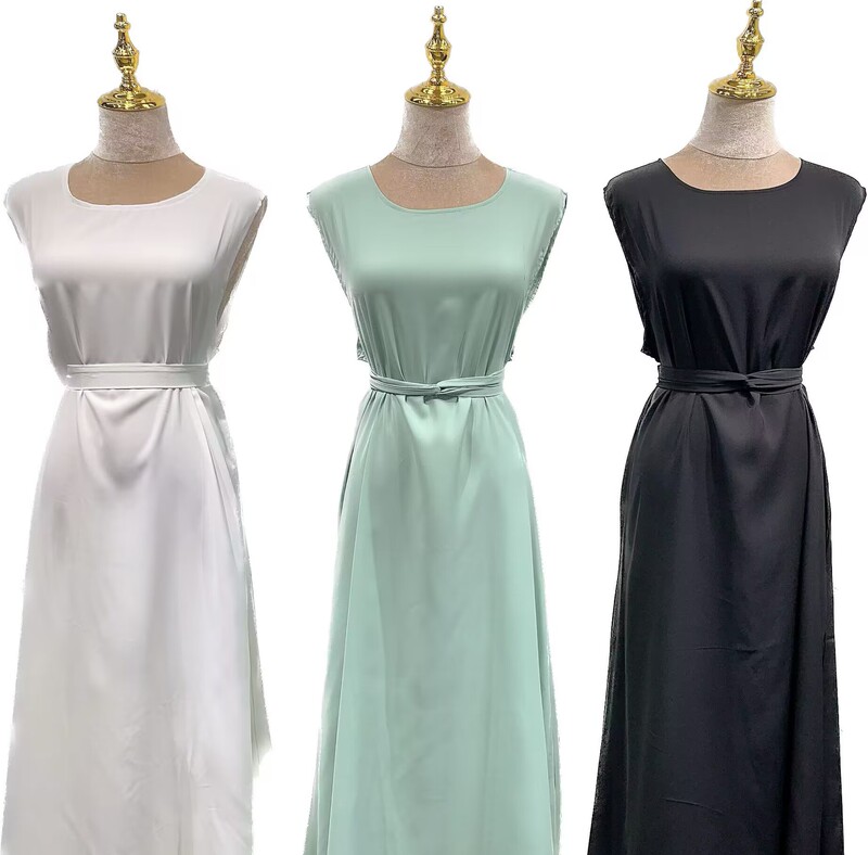 Tiktok Cross-Border Plus-Size Women's Long Dress Sleeveless Vest Fashion Tiktok Turkish Robe