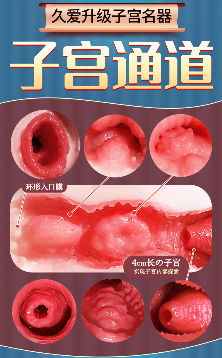 Jiuai Meat Palace Manual Male Masturbator with Simulated Vaginal Buttocks Design, TPE Half-Body Model, USB Warming Rod — detail image 5