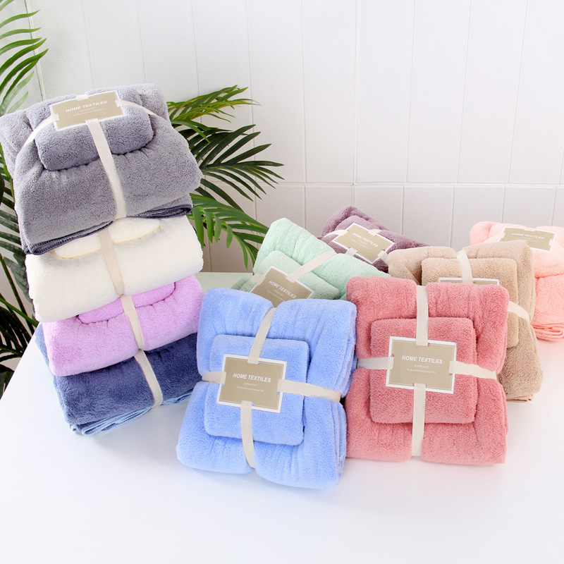 cotton bath towel set face hand washclot...