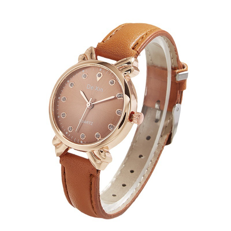 Cross-border popular casual ins redondo pequeño dial de cuarzo reloj de mujer de moda todo-fósforo de moda estudiante reloj de mujer