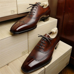 Factory direct sales 2022 spring and autumn men's shoes brogue British carved low-heeled casual men's shoes 38-48 sizes