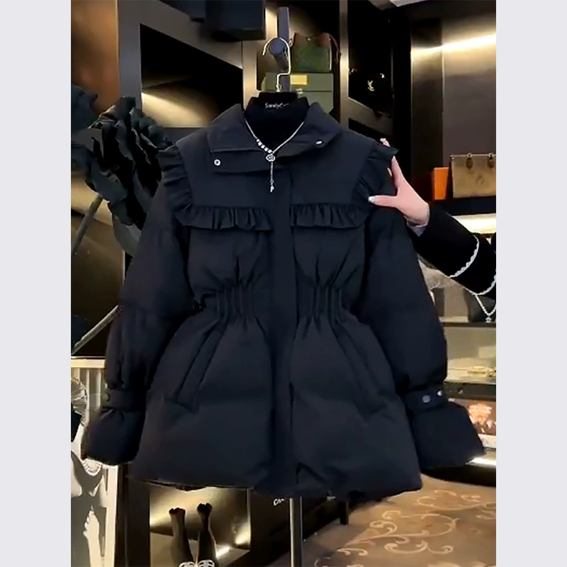 Женская зимняя куртка YT273393 из хлопка, новая модель 2023 года, высококачественная, привлекательная, очень стильная, черная, нишевая.