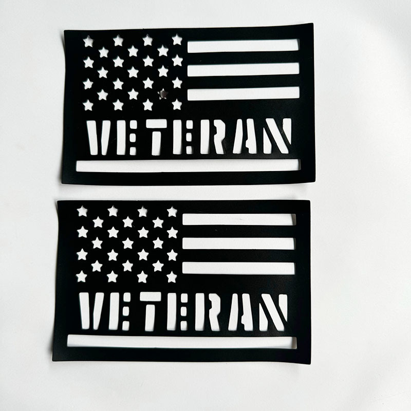 Amazon EE.UU. bandera veterano imán hueco pegatinas de automóviles banderas magnéticas de automóviles cortar pegatinas magnéticas