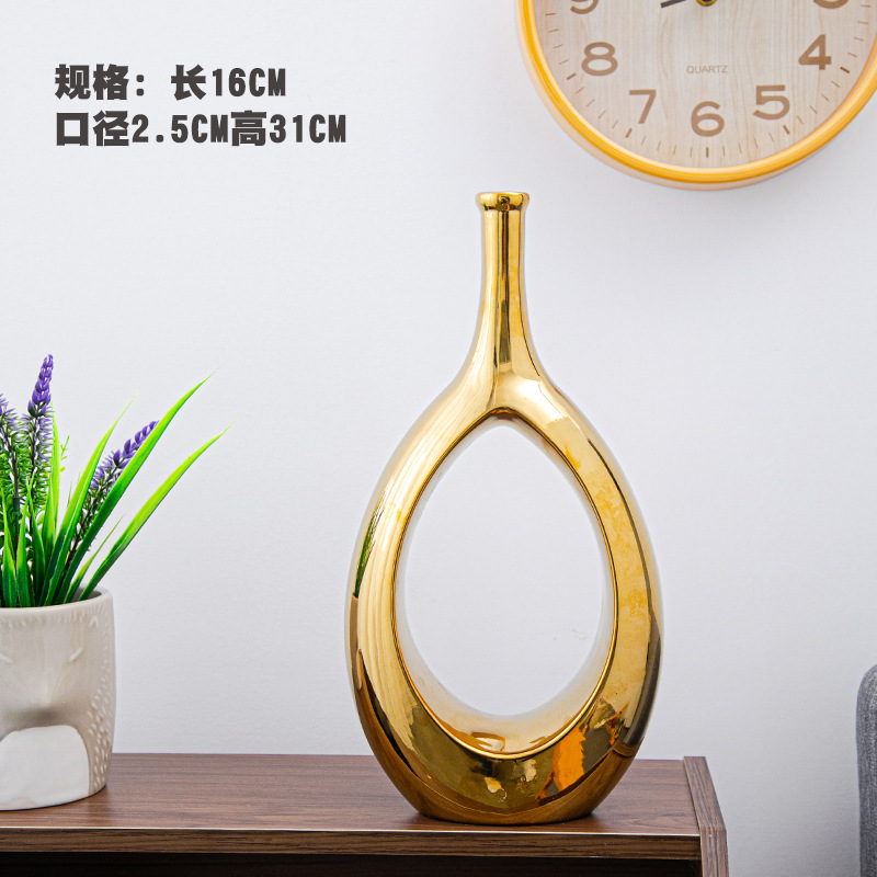 Florero decorativo de cerámica, diseño artístico, ideal para sala de estar, pasillo o habitación, decoración suave y elegante