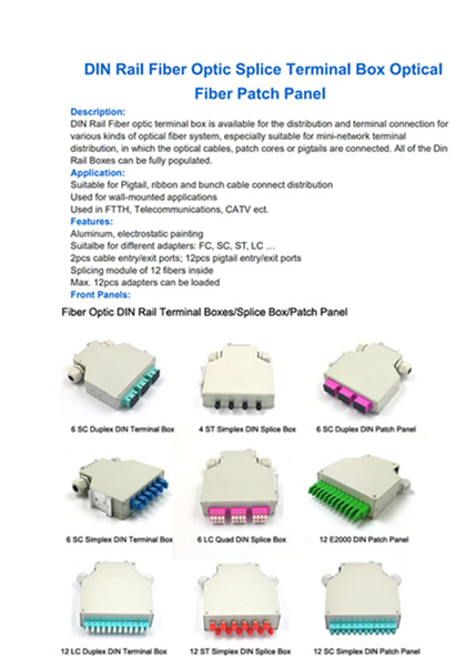 DIN Rail Fiber Optic Splice Te