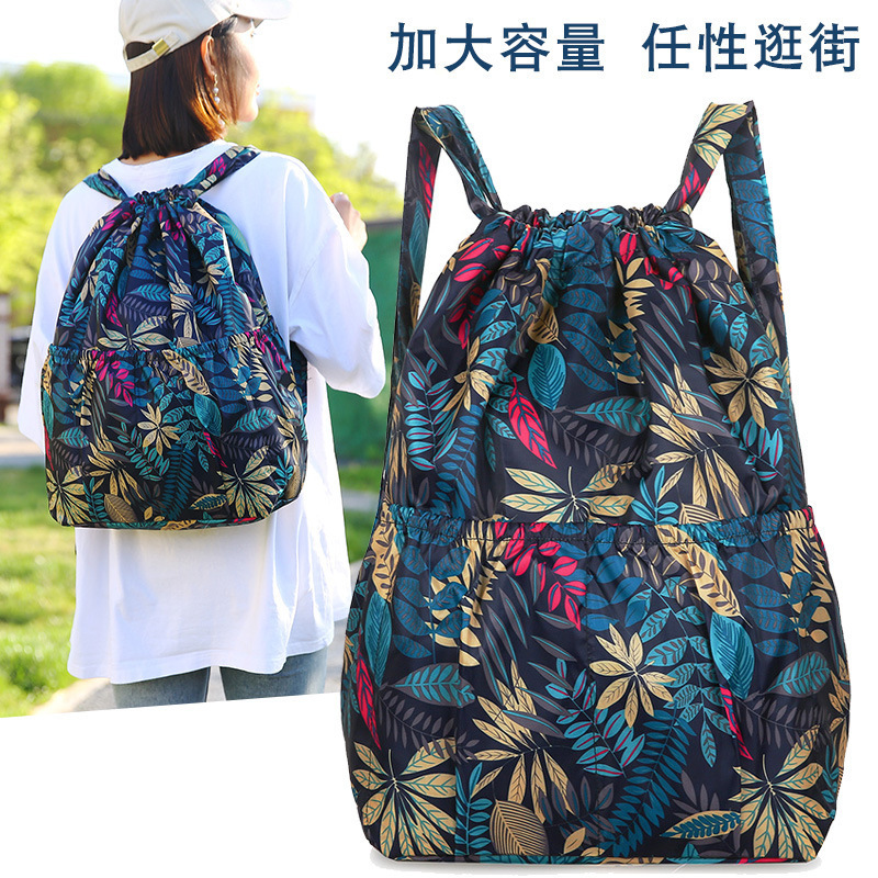 New Large Capacity Backpack Lightweight Drawstring Double Backpack Outdoor Shopping Backpack Folding Large School Bag New Large Capacity Backpack Lightweight Drawstring Double Backpack Outdoor Shopping Backpack Folding Large School Bag
