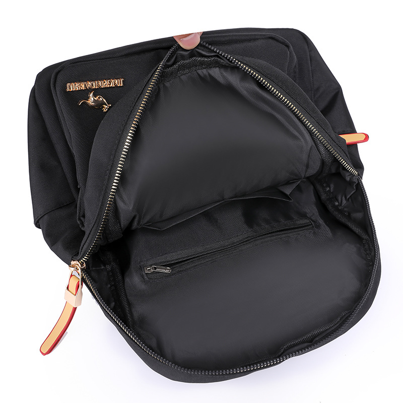 Fábrica al por mayor 2024 nueva casual mochila de nylon de las mujeres moda contraste color mochila de viaje de gran capacidad