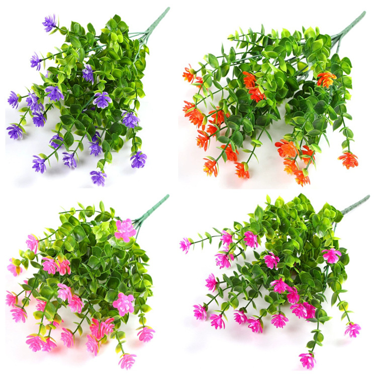 Amazon cross-border artificial flower imitation plastic plant Orange eucalyptus Flower home potted plant decoration ornaments fake flower