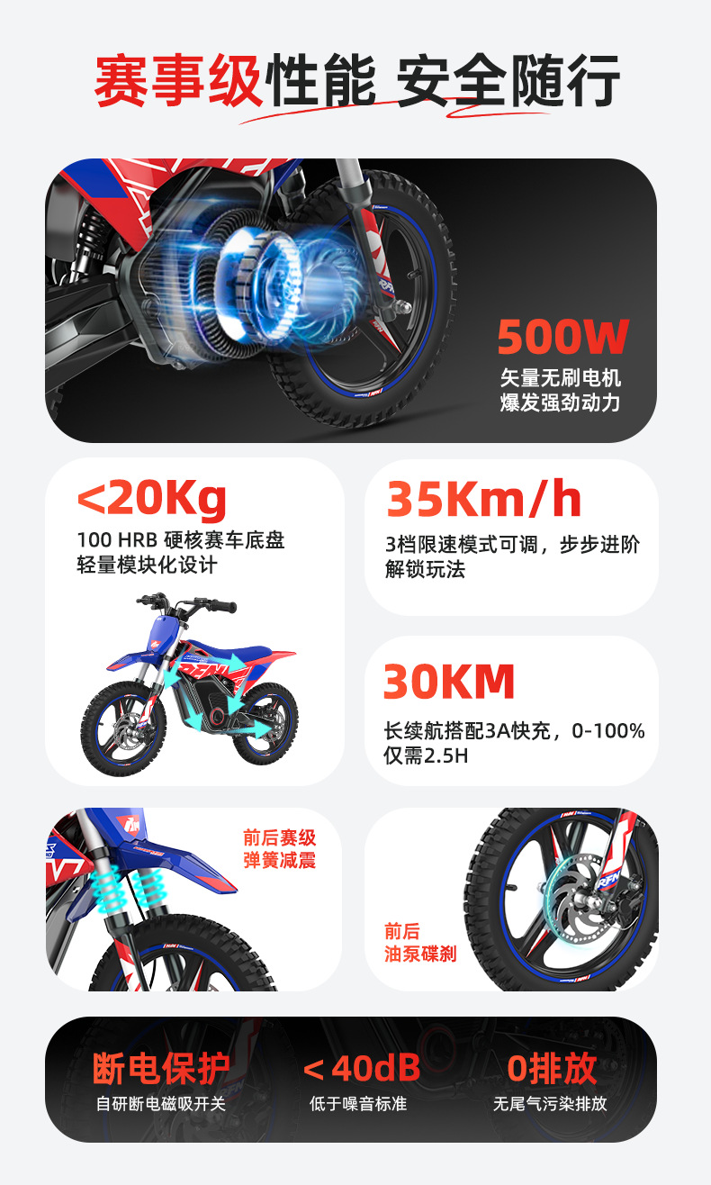 Apollo Warrior Two-Wheel Off-Road Electric Motorcycle RFN – An Electric Vehicle for Teenagers and Children, Perfect as a Birthday Gift for Parents and Kids