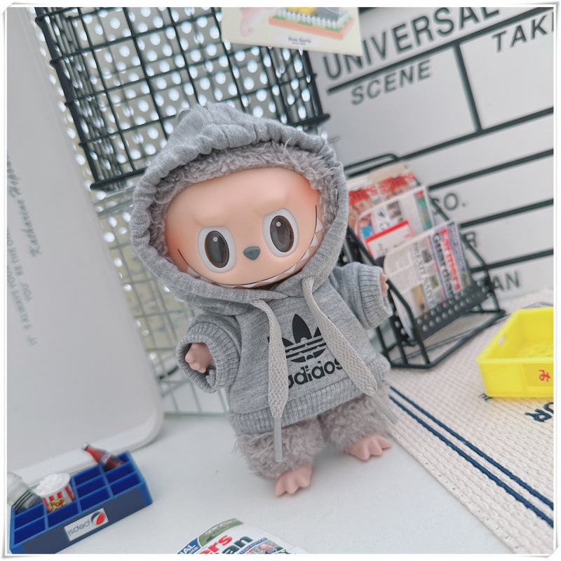 labubu ベビー服 Labubu 第一世代第二世代第三世代 10 センチメートル綿人形黒と白グレートレンディなスウェットシャツパーカーパンツ|undefined