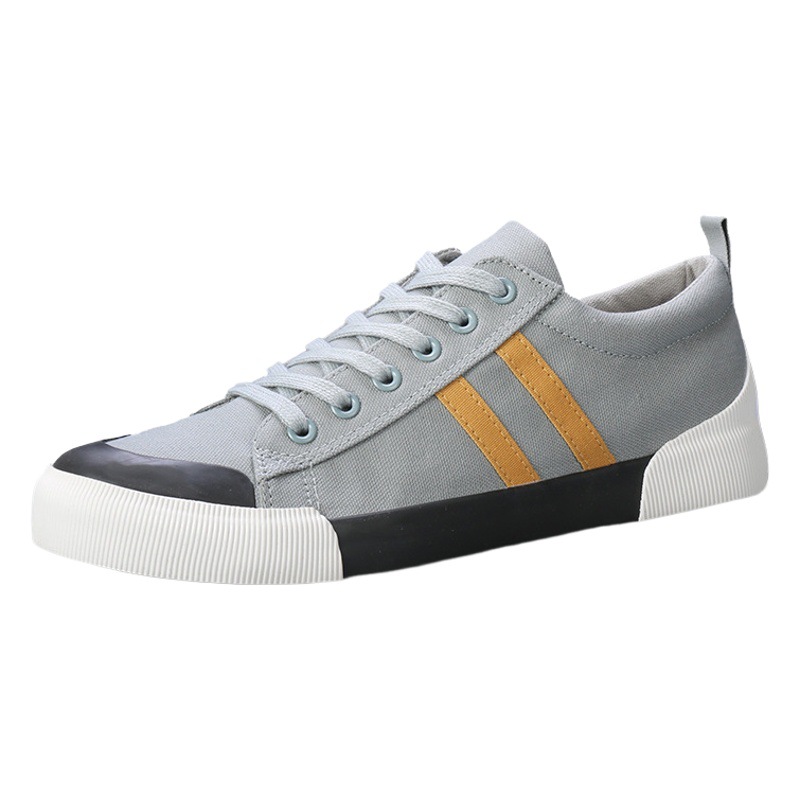 2026 Autumn New Men's Canvas Shoes, Fashionable, Lightweight, Breathable, Versatile Casual Shoes, Low-Top Flat-Soled Lace-Up Sneakers