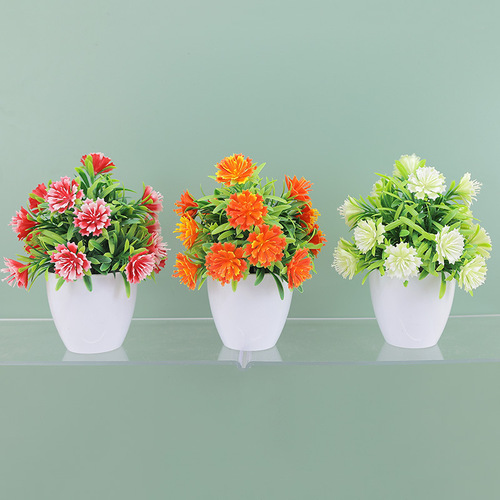 17 Small Daisies Hemisphere Roses Small Pot Plant Set Artificial Flower Pot Plant Simulation