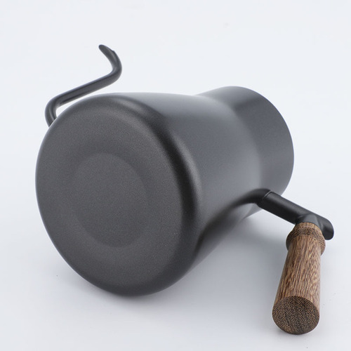 304 stainless steel Teflon hand brewing kettle, wooden handle hand pouring kettle, household narrow mouth kettle, drip coffee hand pouring kettle