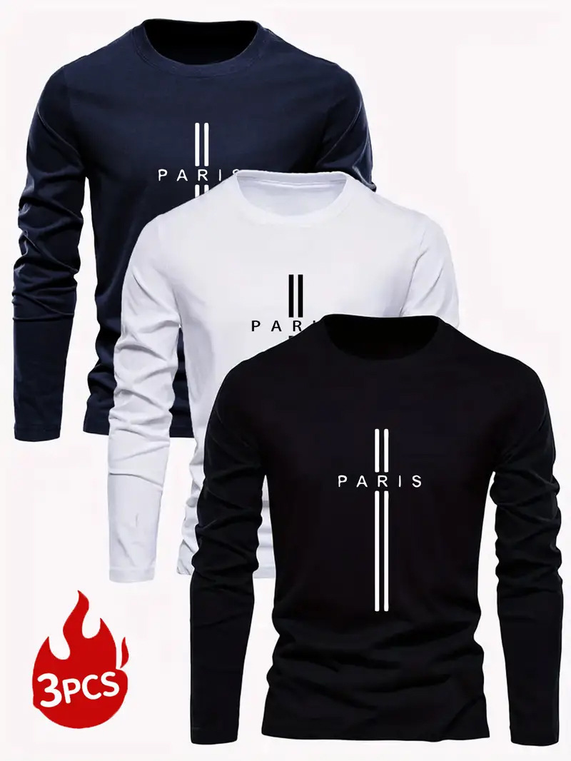 boy 2025 Cross-Border Autumn Winter Fashion Sports Long Sleeve Personalized Men's Crew Neck T-Shirt Customizable Print_viptrois.com