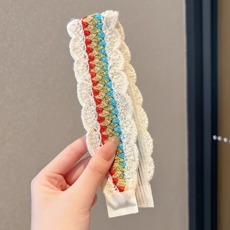 2025 nuevos niños velcro bandas de cabello accesorios de cabello acabado artefacto de cabello de verano para niñas frangeas adornadas correa de cabello