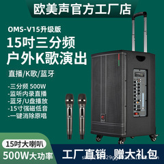 ヨーロッパとアメリカのサウンド V15 プロフェッショナル屋外オーディオカラオケ歌唱パフォーマンスハイパワーモバイルスクエアダンストロリースピーカー 15inch