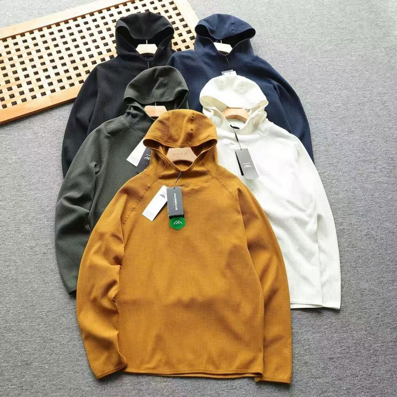 Men's Hoodie Outdoor Waffle Knit Hoodie Lightweight Loose Casual Pullover Men's Hoodie Outdoor Waffle Knit Hoodie Lightweight Loose Casual Pullover