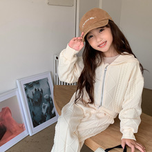 童装女童秋季2025新款大小童时髦韩版洋气可爱连帽女孩套装两件套