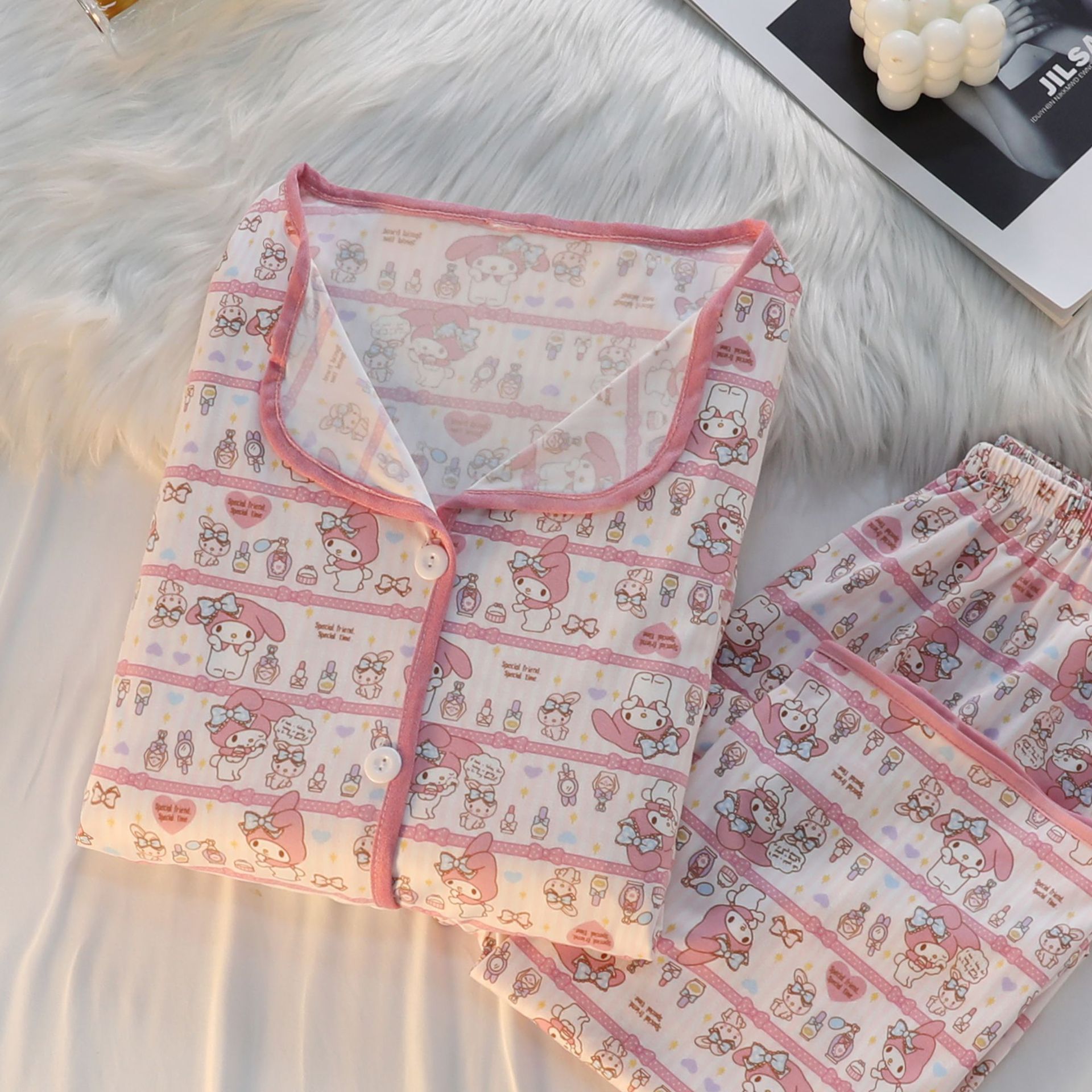 Conjunto de Pijamas para Mujer de Poliéster, Cómodo, para Casa