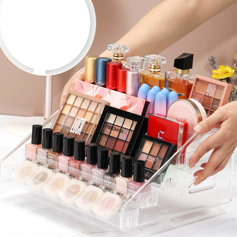 Cosmetic Table Storage Box, Acrylic Makeup Organizer, 1–7 Tier Display Stand, 32×9×7 cm