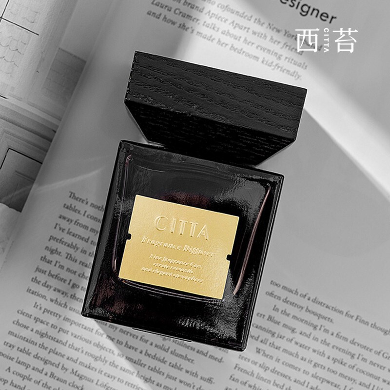 CITTA/西苔【手取り500ML】木蓋角瓶精油アロマホーム寝室アロマ置物|undefined