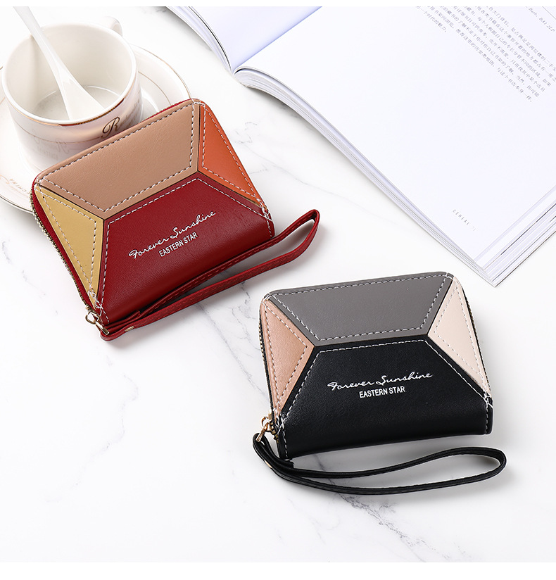 Fashion Solid Color Square Zipper Small Wallet display picture 6