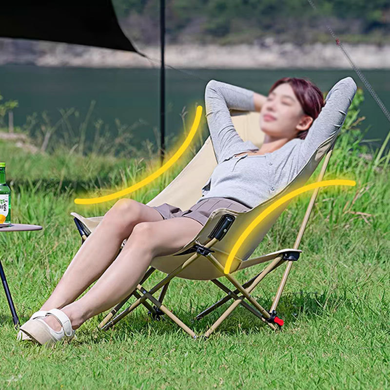 Outdoor Moon Chair High-Back Portable Folding Table and Chair Set Camping Picnic Stall Leisure Chair Wholesale in Stock