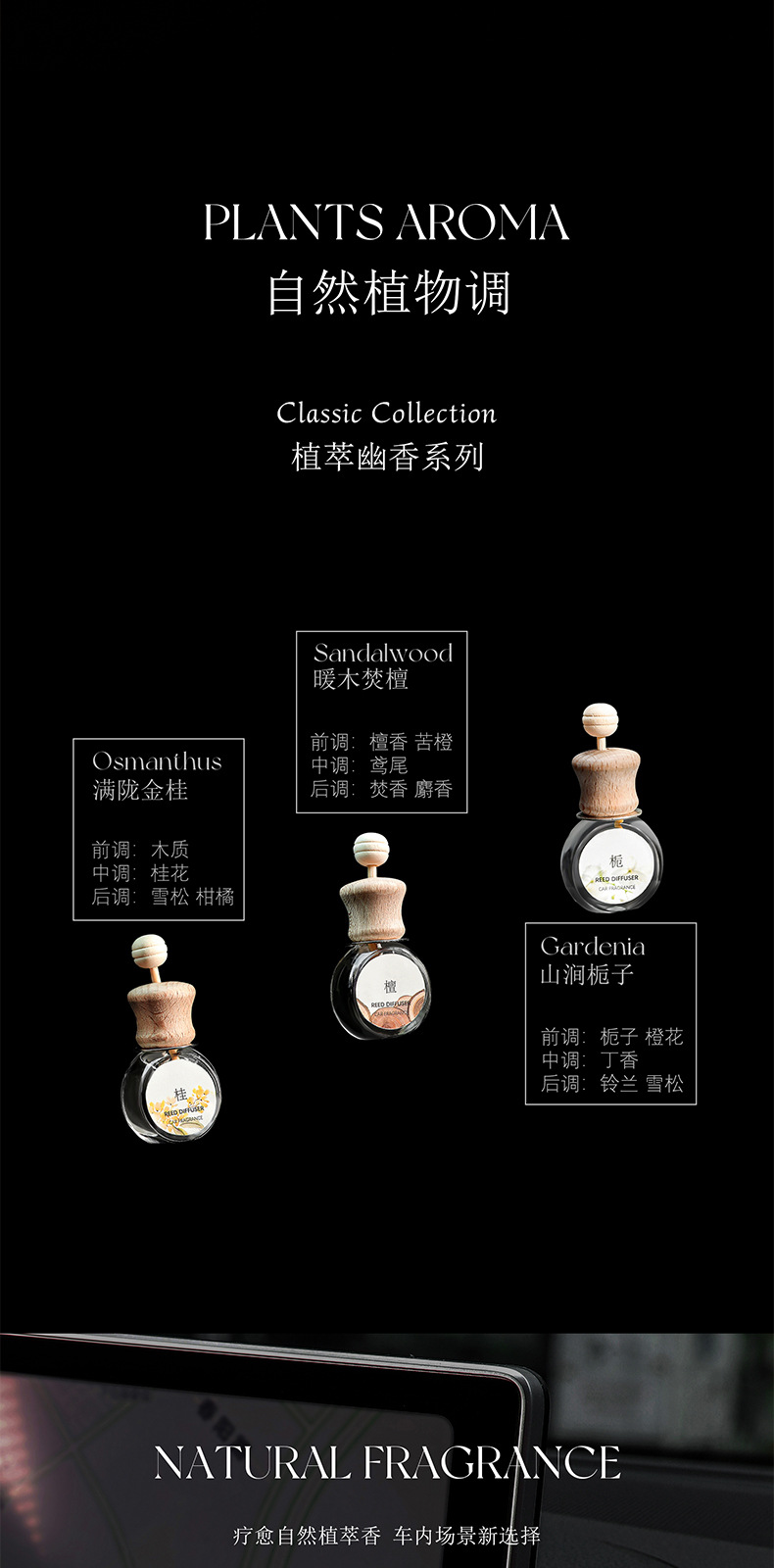 Car Air Outlet Aromatherapy Osmanthus Lasting Fragrance Car Deodorant Fresh Perfume Car Perfume Car Fragrance