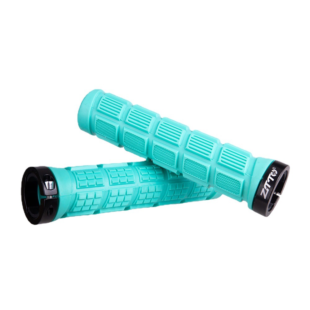 Cubierta de manija de bicicleta ZTTO Mango de bicicleta de montaña Aleación de aluminio Cubierta de goma con bloqueo unilateral Cubierta de amortiguador antideslizante