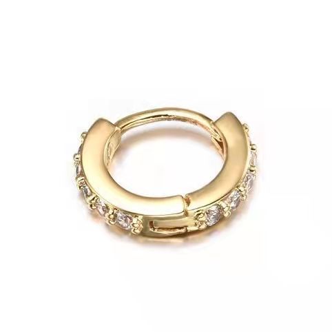 Estilo coreano popular ZIRCON oreja hebilla micro-incrustaciones ronda pequeños pendientes personalidad de la moda cartílago piercing pendientes al por mayor