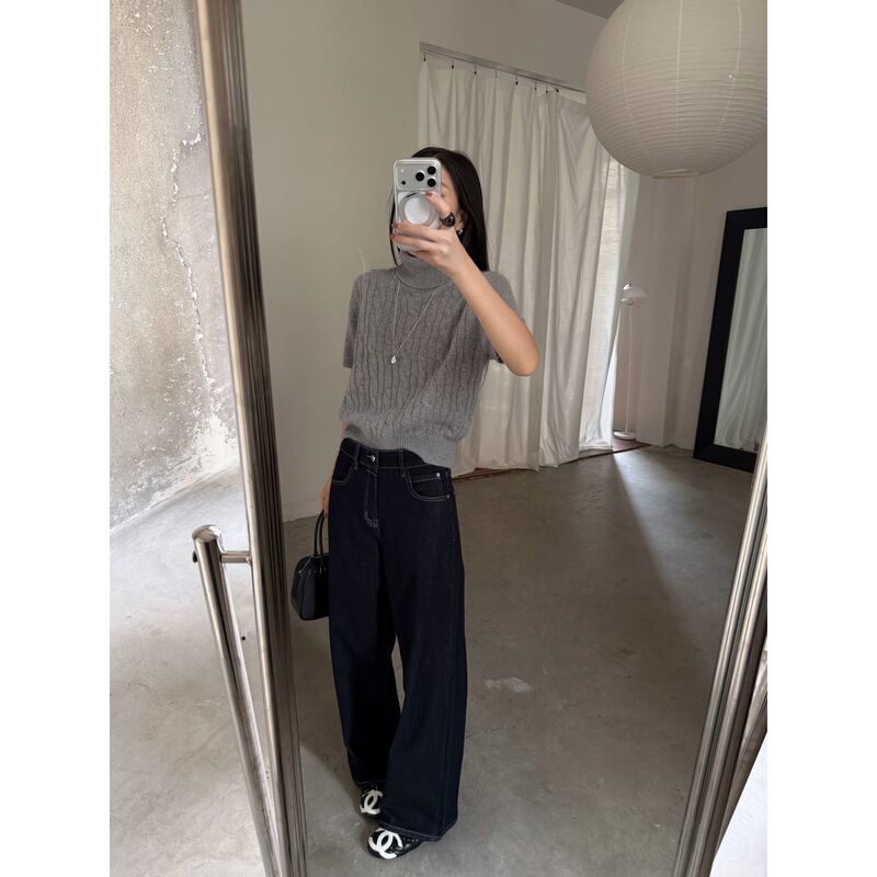 GAGD "Pear" style pants, women's Tencel straight-leg jeans, slim-fit, original denim wash, vintage mid-rise jeans GAGD "Pear" style pants, women's Tencel straight-leg jeans, slim-fit, original denim wash, vintage mid-rise jeans