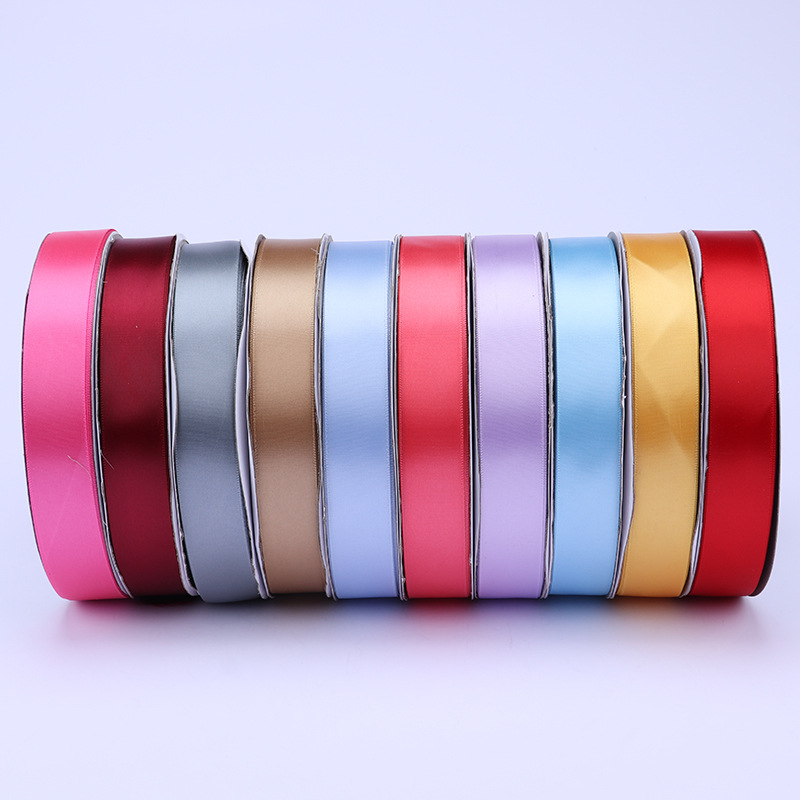 2,5 cm poliéster con arco DIY cinta boda ramo de la torta fruta caja regalo embalaje color ropa satén