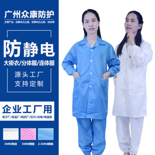 Manufacturer Wholesale Spot Anti-Static Clothing Food Factory Clean Room Factory Dust-Proof Men's and Women's Anti-Static Coat