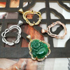 Tape, emerald stone inlay, pendant jade, wholesale, 18 carat, golden color, diamond encrusted