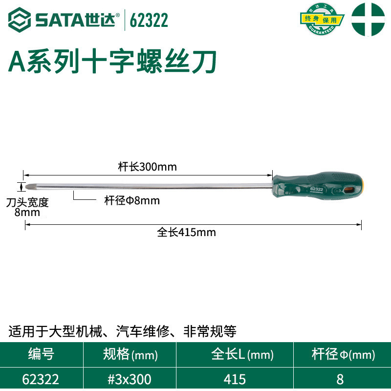 Shida Tools ドライバー 自動車修理専用 クロス型 工業用グレード フラット口 小型トルクスドライバー 62312|undefined