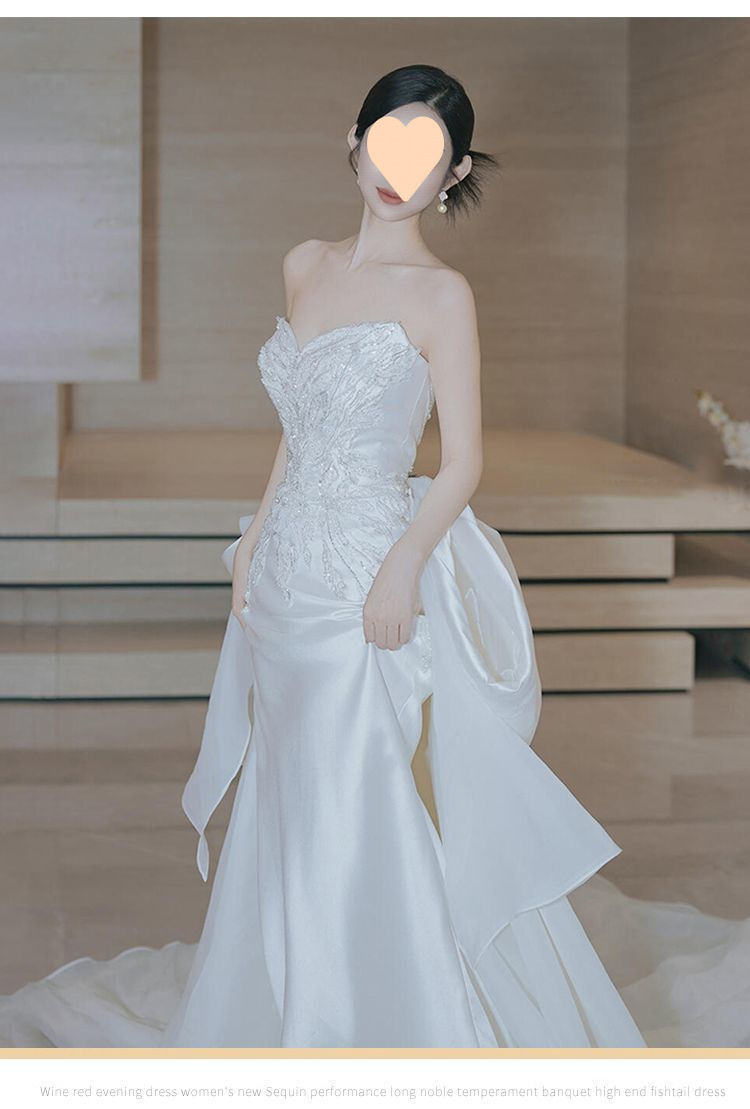 Abito da sposa a sirena in raso stile francese elegante_voghion.com