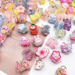 人気のかわいい甘いアニメ透明な小さなクリップ前髪クリップ少女心子供ヘアピンアクセサリー材料diy