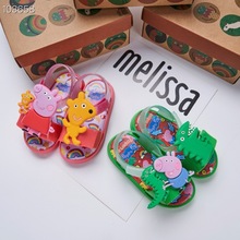 2024新款男女孩卡通凉鞋软底露趾魔术贴童鞋夏小猪佩琪恐龙沙滩鞋