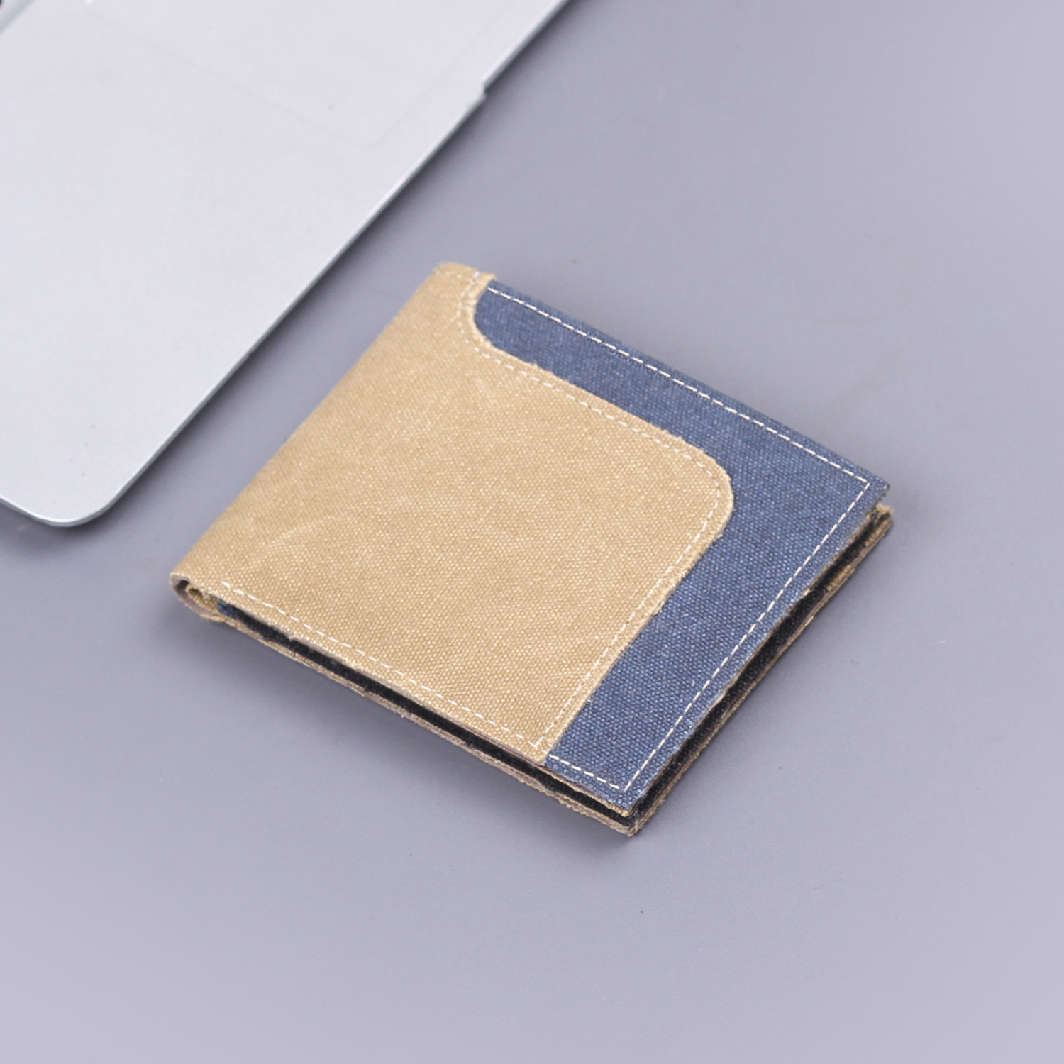 Cartera de lona corta, bolsa de tarjetas para hombres, cartera de hombres, cartera de boletos de hombre, cartera de bolsillo de jeans delgada