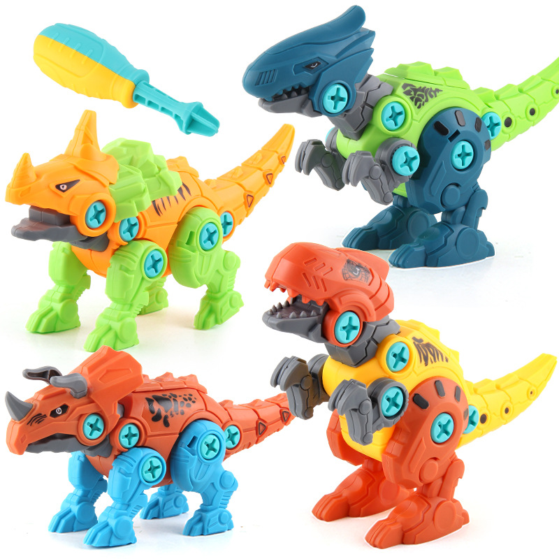 Desmontaje transfronterizo dinosaurio juguete destornillador manual para niños DIY montaje desmontaje dinosaurio modelo juguete al por mayor