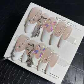 【跨境直供】春季上新纯手工穿戴甲欧美风长款美甲工厂直供