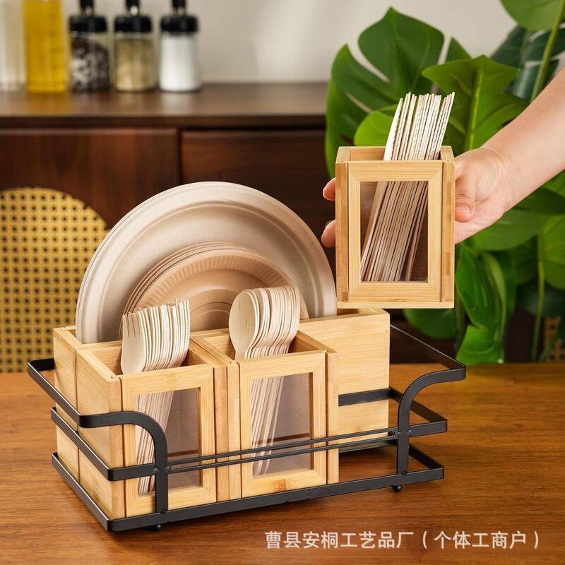 Cross-Border Solid Wood Tableware Storage Rack Portable Storage Basket Kitchen Cutlery Storage Basket Restaurant Bowl and Plate Organizer Rack Cross-Border Solid Wood Tableware Storage Rack Portable Storage Basket Kitchen Cutlery Storage Basket Restaurant Bowl and Plate Organizer Rack